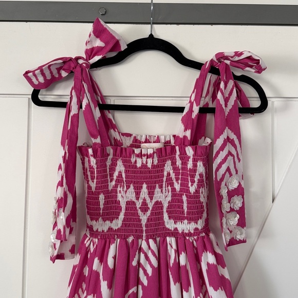 Sheridan French Pink & White Ikat Kelly Maxi Dress - Picture 2 of 10